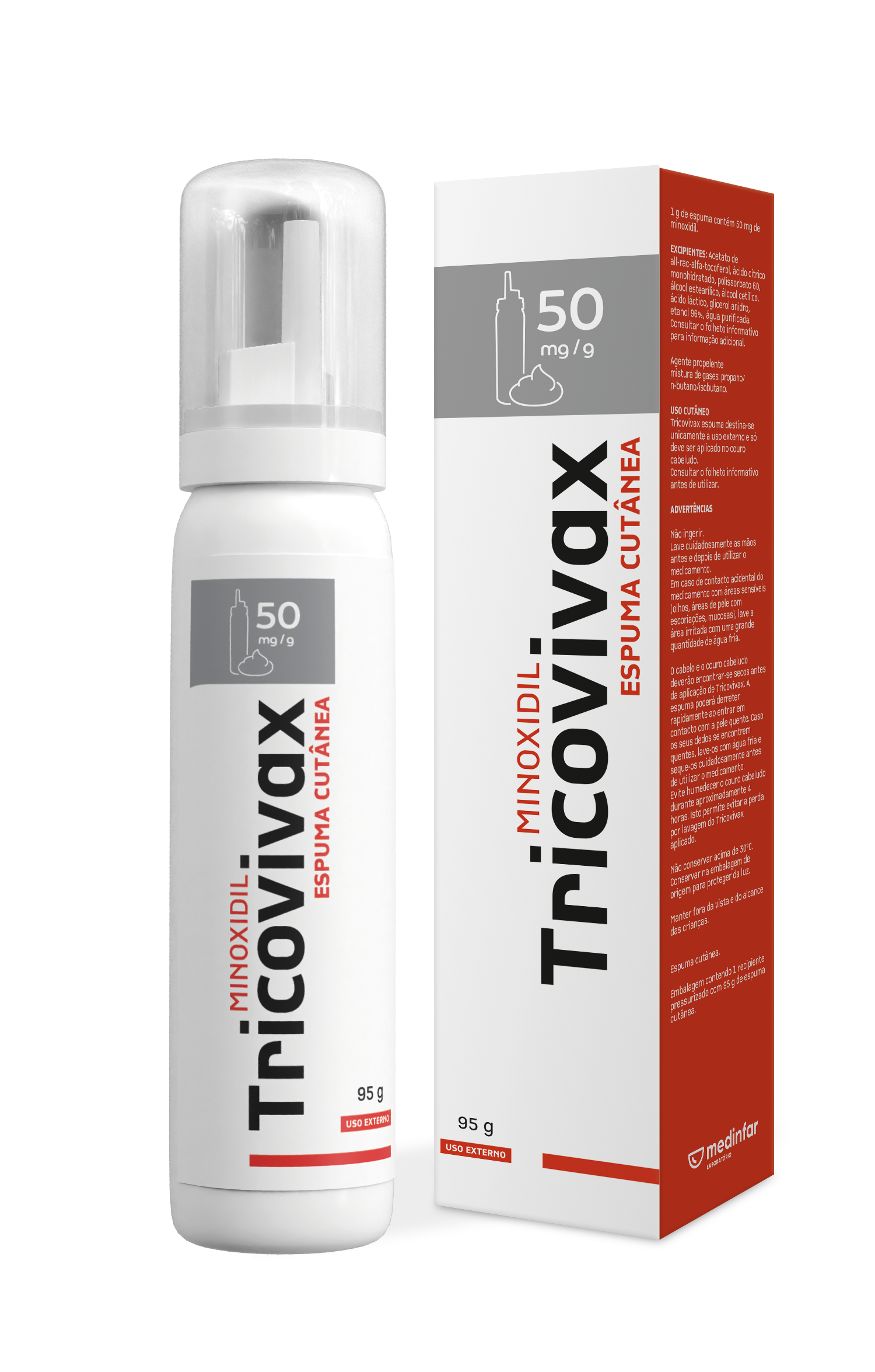 Tricovivax , 50 mg/g Recipiente pressurizado 95 g Esp cutan