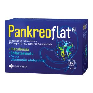Pankreoflat , 172 mg + 80 mg Blister 60 Unidade(s) Comp revest
