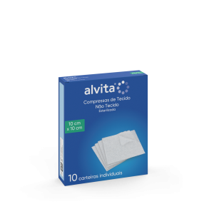 Alvita Compressas Esterilizadas Tecido Não Tecido 10x10cm X10
