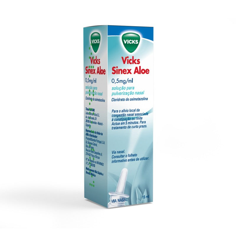 Vicks Sinex Aloé 0,5 mg/ml Frasco 15 ml Sol pulv nasal