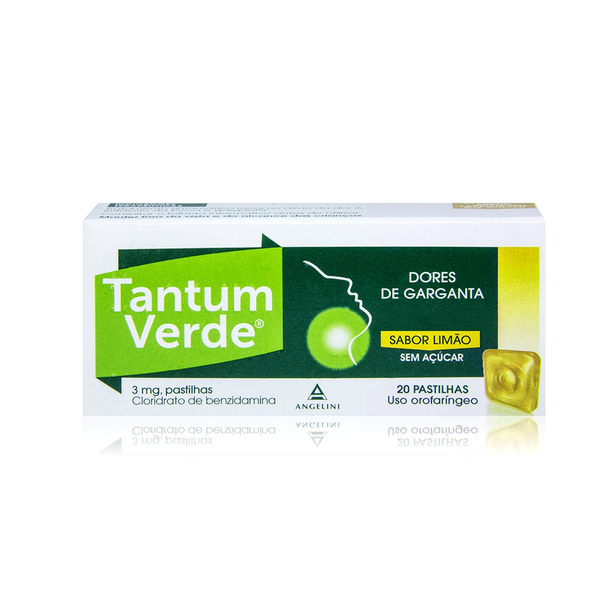 Tantum Verde Limão Sem Açucar, 3 mg x 20 pst