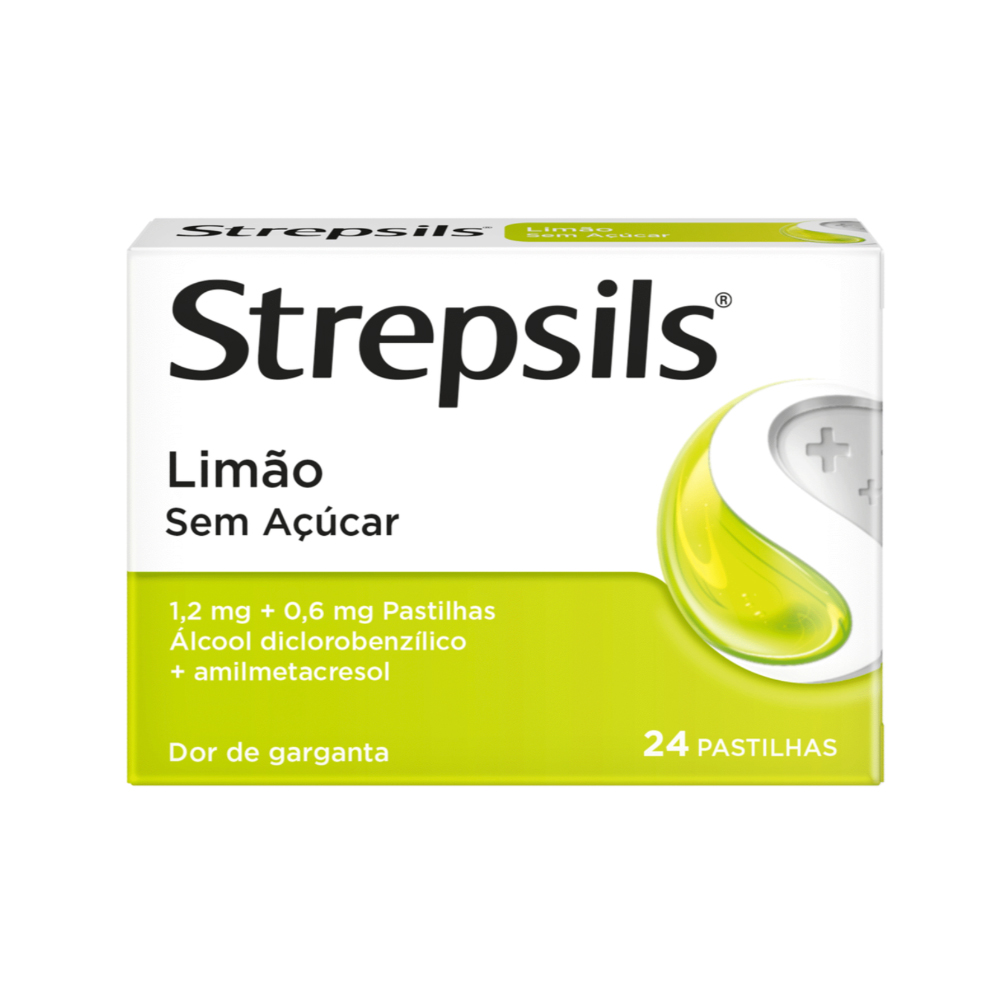 Strepsils Limão Sem Açúcar 24 Pastilhas