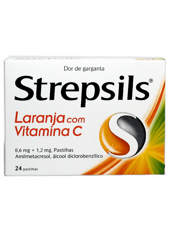 Strepsils Laranja com Vitamina C, 1,2/0,6 mg x 24 pst
