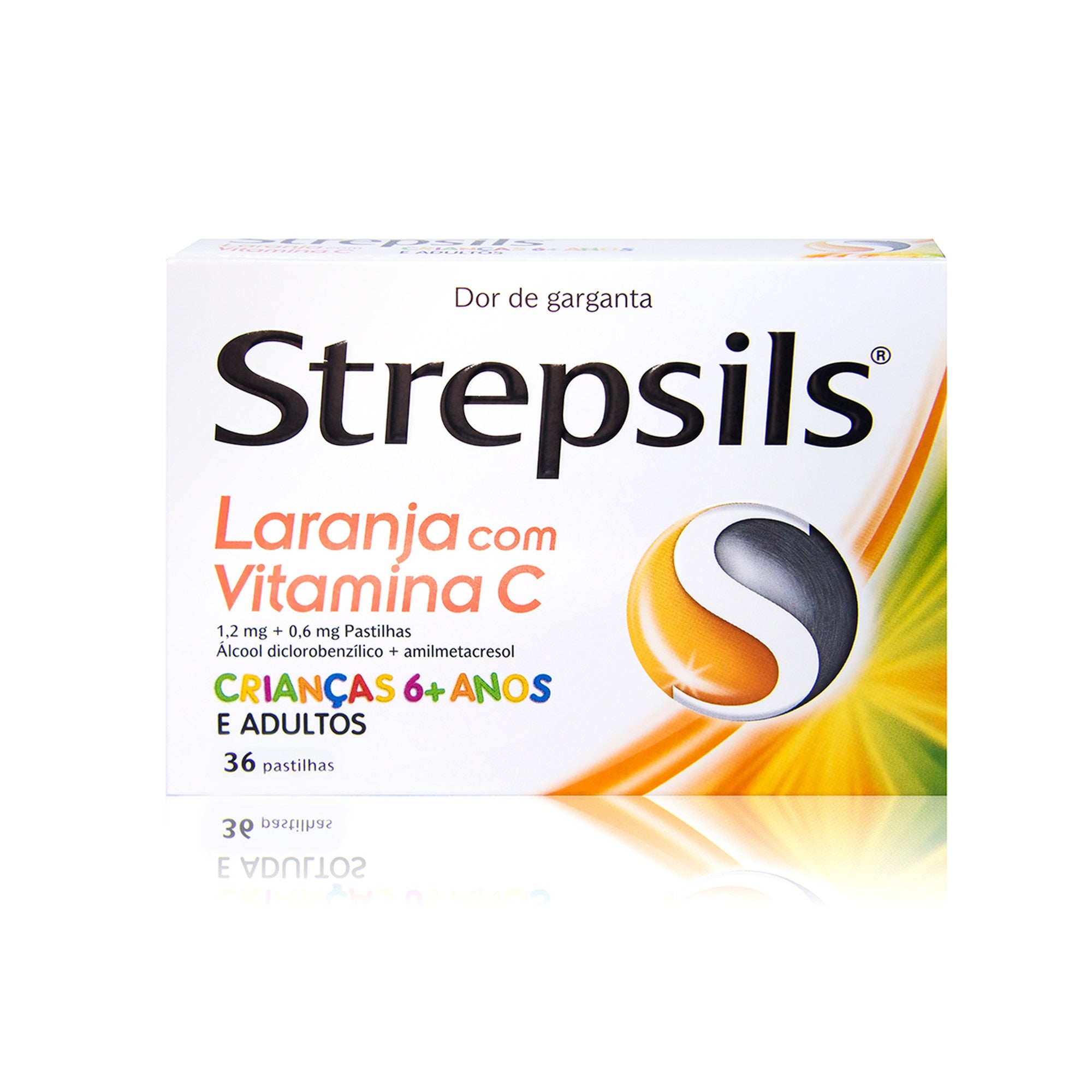 Strepsils Laranja com Vitamina C, 1,2/0,6 mg x 36 pst