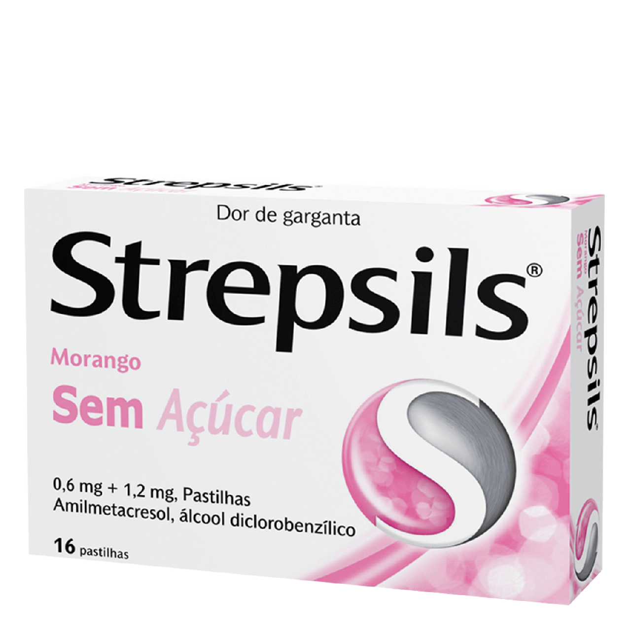 Strepsils Morango sem açúcar, 1,2/0,6 mg x 16 pst