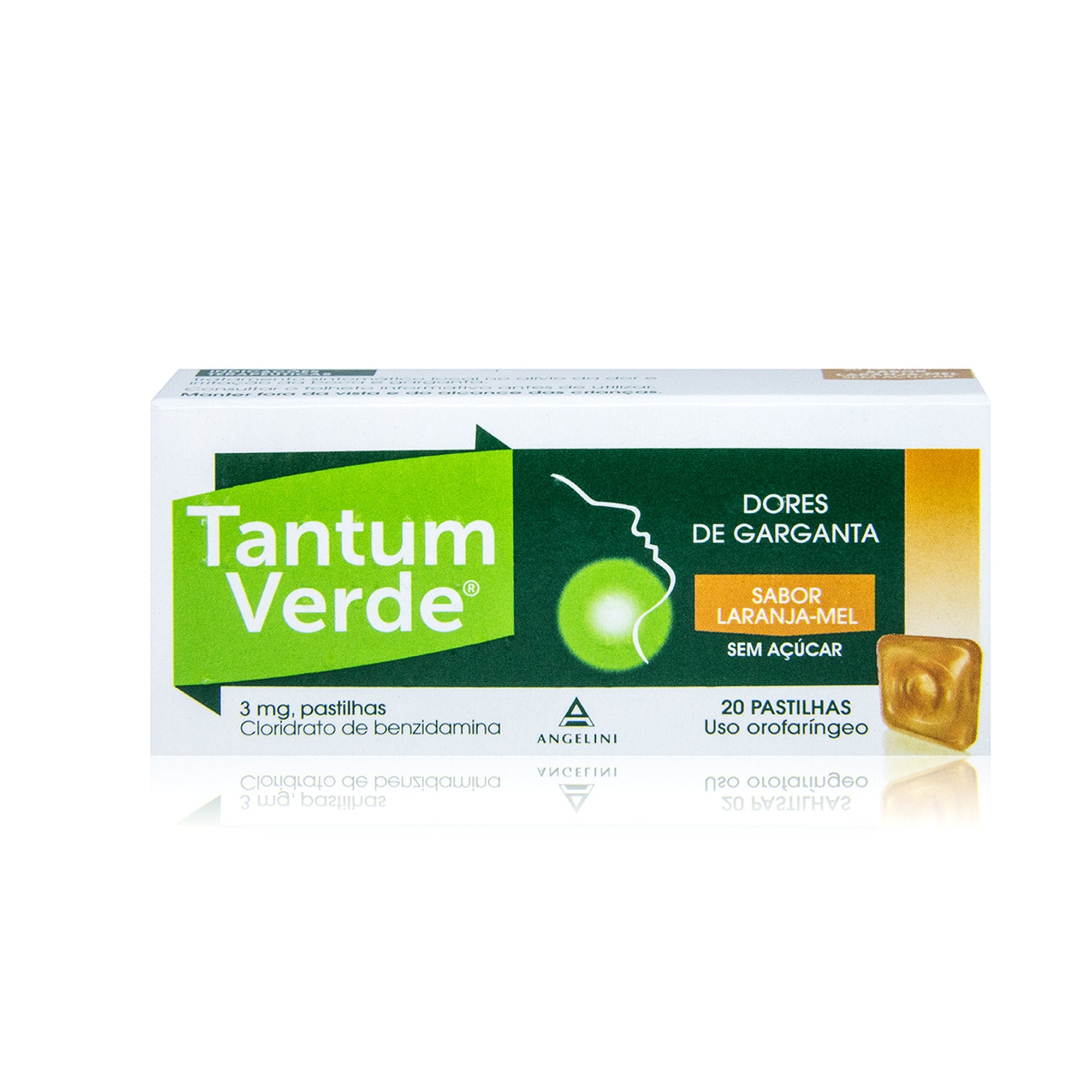 Tantum Verde Laranja-Mel Sem Açucar, 3 mg x 20 pst