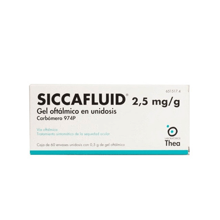 Siccafluid, 2,5 mg/g-0,5 g x 60 gel oft gta