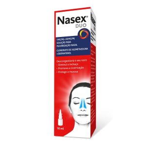 Nasex Duo 1 mg/ml + 50 mg/ml Frasco 10 ml Solução Pulverização Nasal