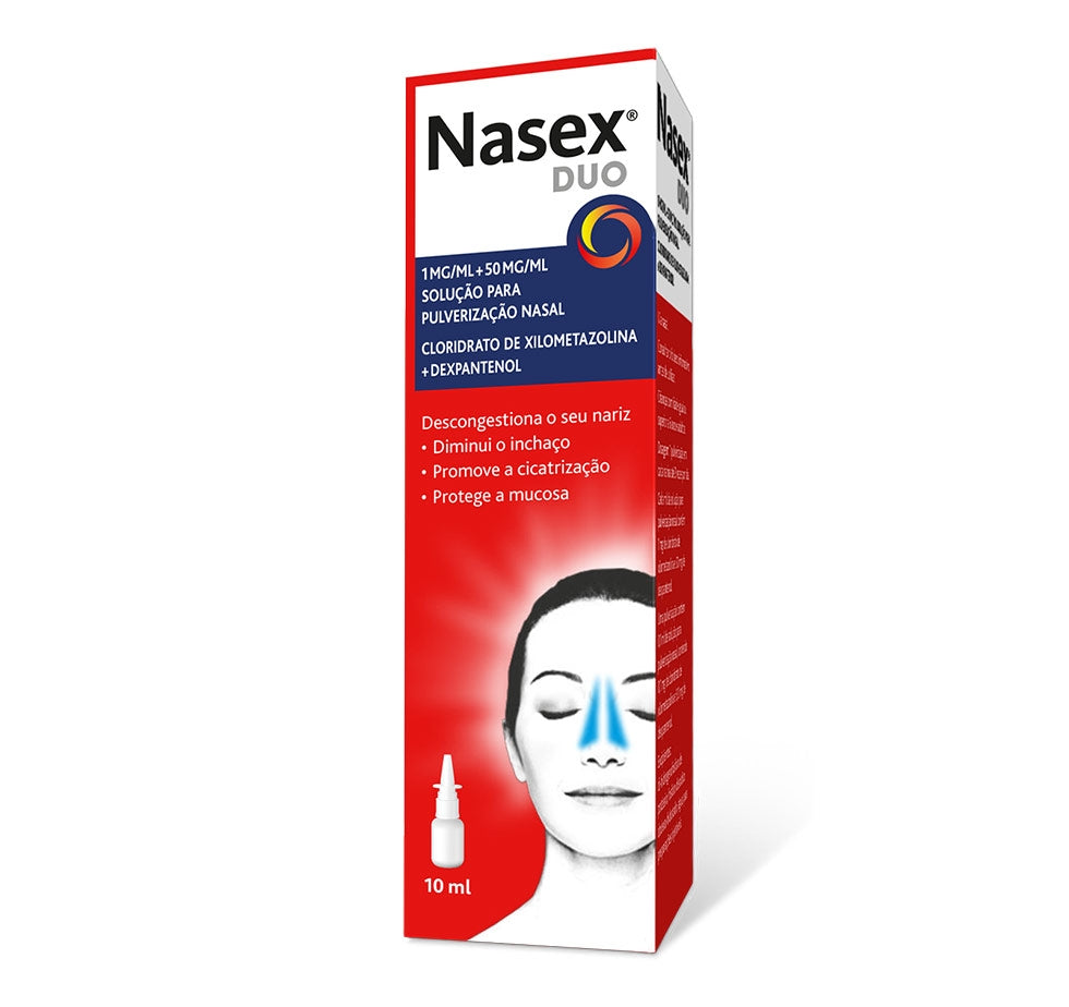Nasex Duo 1 mg/ml + 50 mg/ml Frasco 10 ml Solução Pulverização Nasal