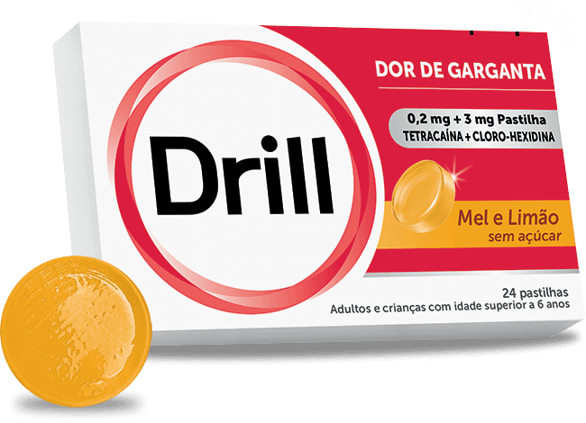 Drill sem açúcar, 0,2/3mg Mel e Limão 24 Pastilhas