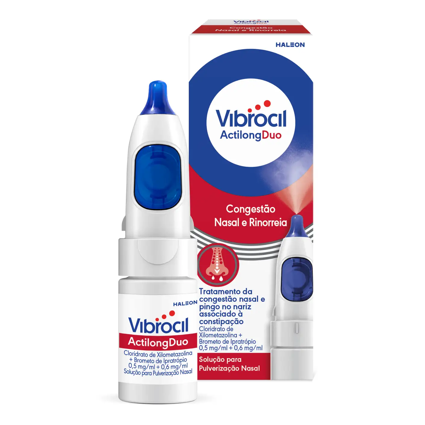 Vibrocil ActilongDuo , 0.5 mg/ml + 0.6 mg/ml Frasco 10 ml Sol pulv nasal