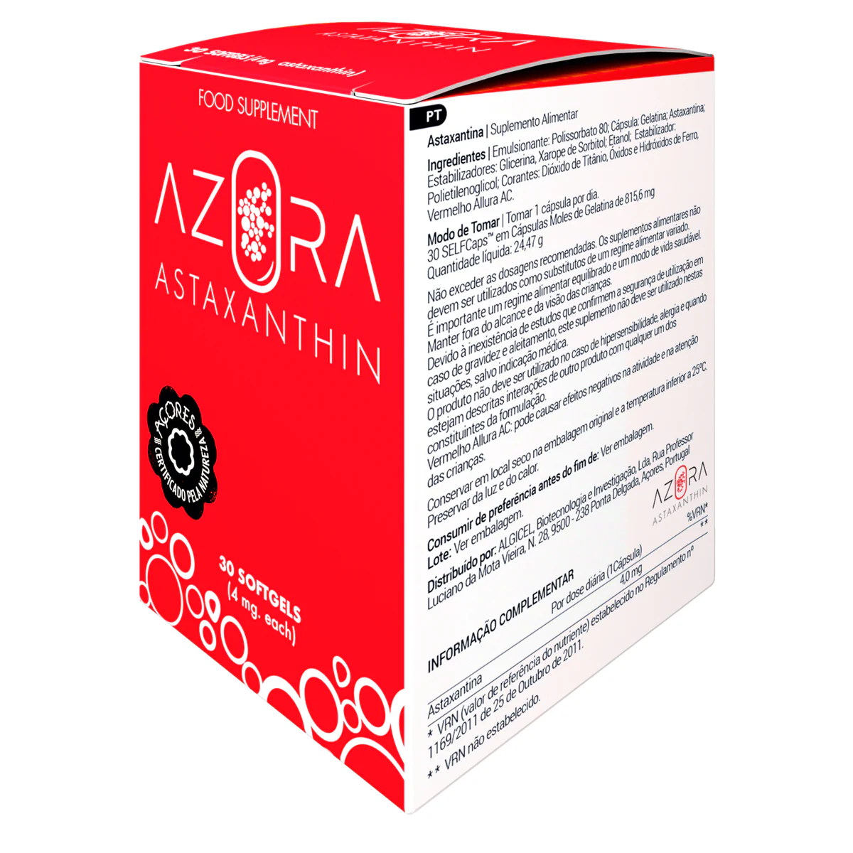 Azora Astaxantina 30 Cápsulas Softgel 2 Azora Astaxantina 30 Cápsulas Softgel - Image 2