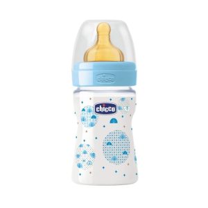 Chicco Biberão Benessere Latex Azul 0M+ 150ml