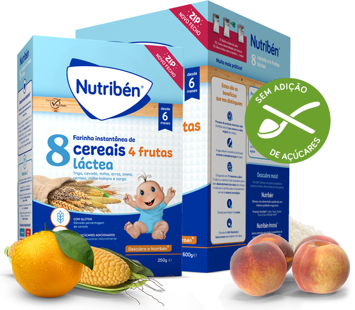 Nutribén Farinhas 8 Cereais 4 Frutas Lactea 2x 300g