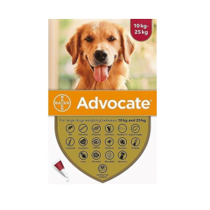 Advocate Cao Sol unção punctif 2,5ml x3 10-25kg, 250/62,5 mg VET