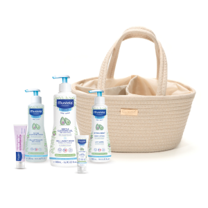 Mustela Bebé Cesta Essenciais Bege | 5 produtos Mustela para Recém-Nascido