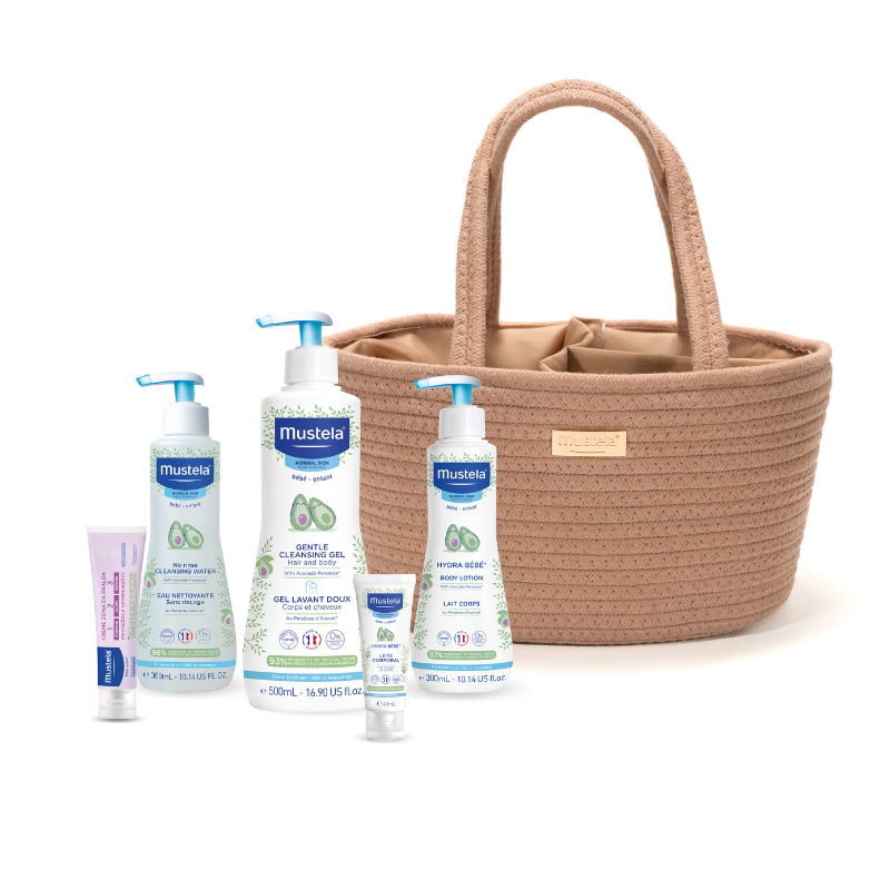 Mustela Bebé Cesta Essenciais Mocca | 5 produtos Mustela para Recém-Nascido
