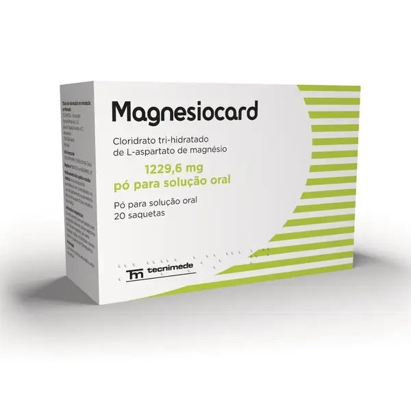 Magnesiocard 1229,6 mg x 20 pó sol oral saquetas