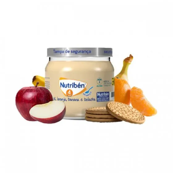 Nutribén Boião Maçã, Laranja, Banana e Bolacha 120g
