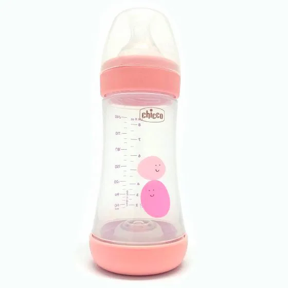 Chicco Biberão Perfect5 Rosa Silicone Médio 240 ml