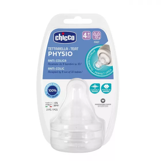 Chicco Tetina P5 Silicone 4M+ Rap X2