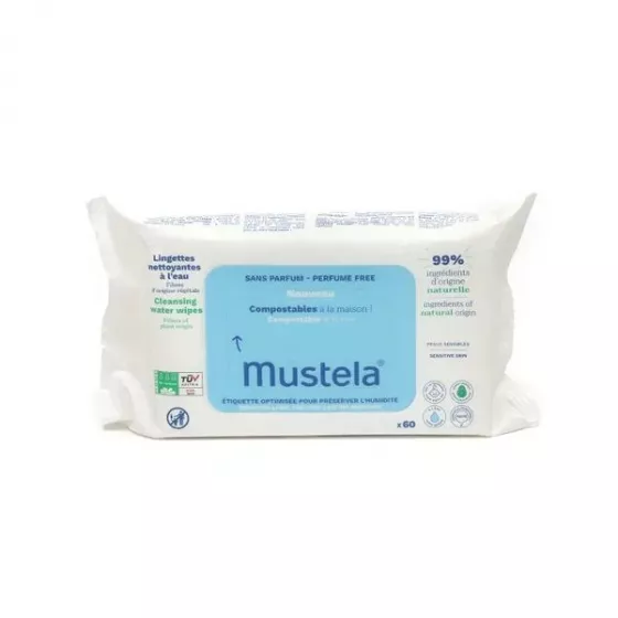Mustela Bebé Toalhetes de Limpeza S/ Perfume 60 Unidades