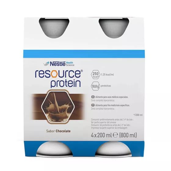 Resource Protein Solução Oral Chocolate 200ml x4 Emulsão Oral Frasco