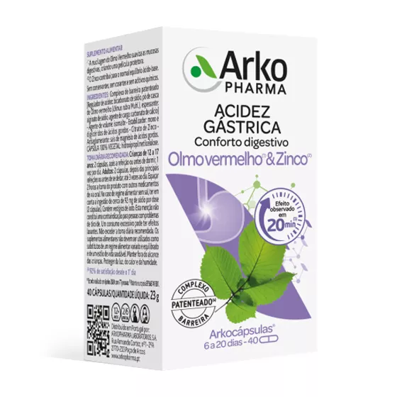 Arkocapsulas Olmo Verm & Zinco CapsX40