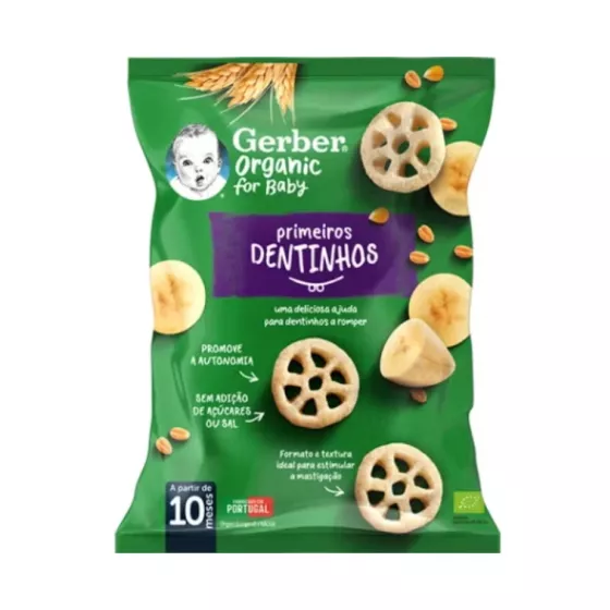 Gerber Org Prim Dentinho Snack Banan28G