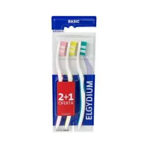 Elgydium Kit Escova Dentes Basic Medium X2+1