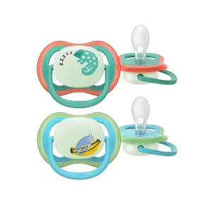 Philips Avent Chupeta Eco Ultra Air Nighttime Camaleão e Macaco 6-18M X2