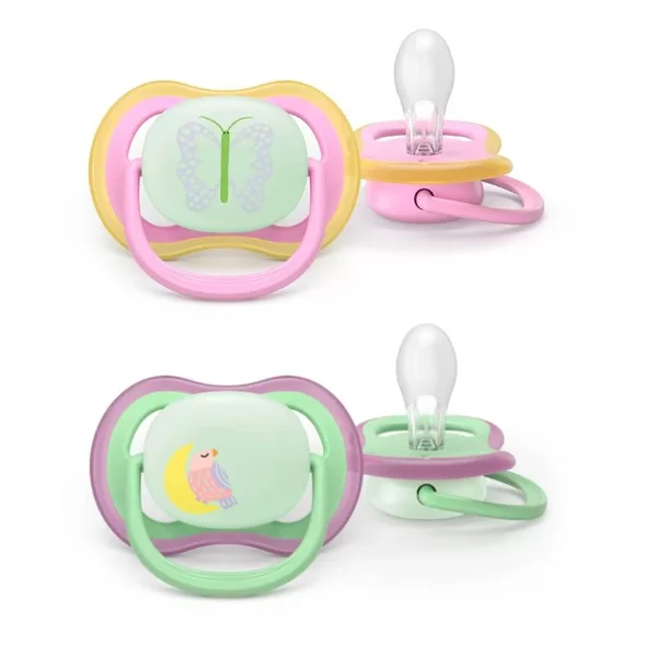Philips Avent Chupeta Eco Ultra Air Nighttime Borboleta e Tucano 6-18M X2