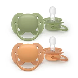 7584698 philips avent chupeta eco ultra soft verdelaranja 18m x2