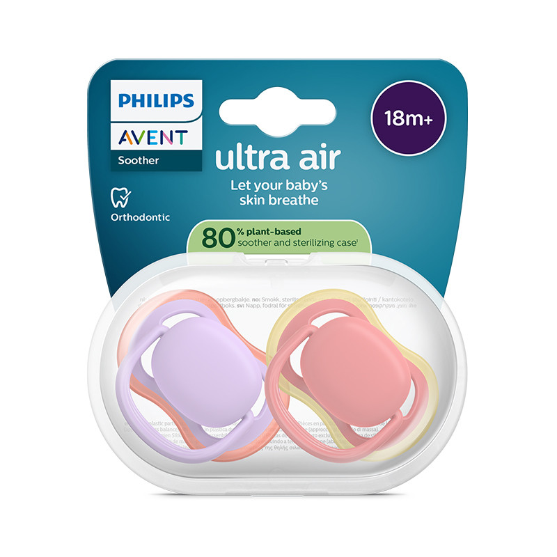 Philips Avent Chupeta Eco Ultra Air Lilás/Rosa 18M+ X2