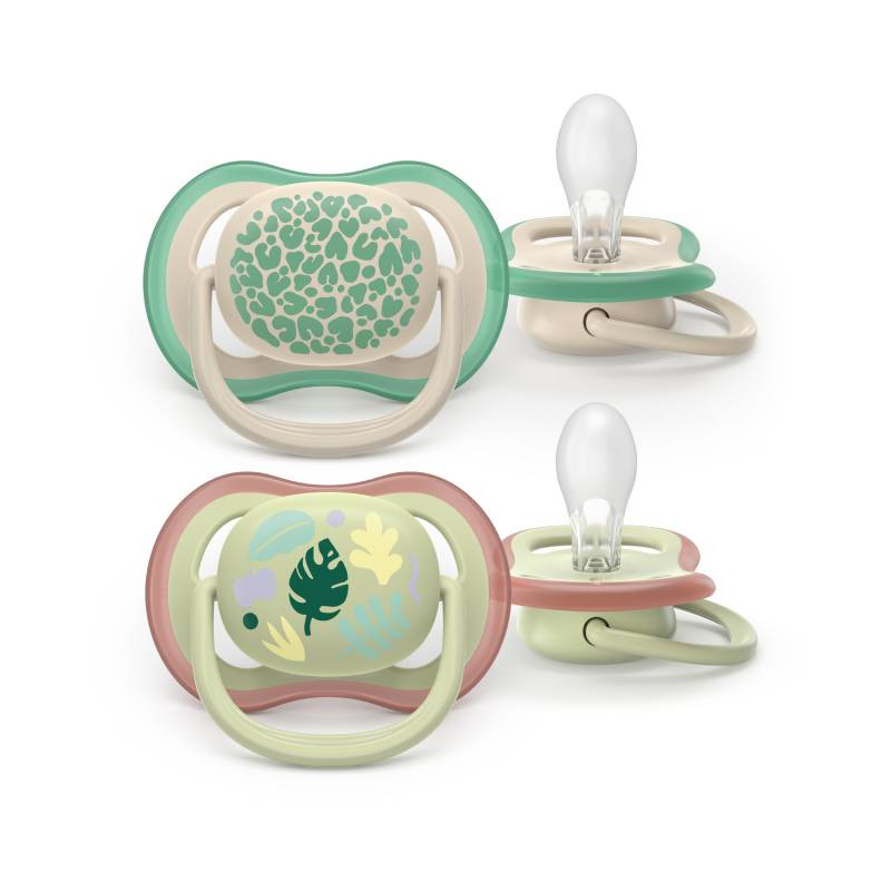 Philips Avent Ultra Air Chupeta Verde e Folhas 6-18M | 2 Chupetas Silicone - Image 2