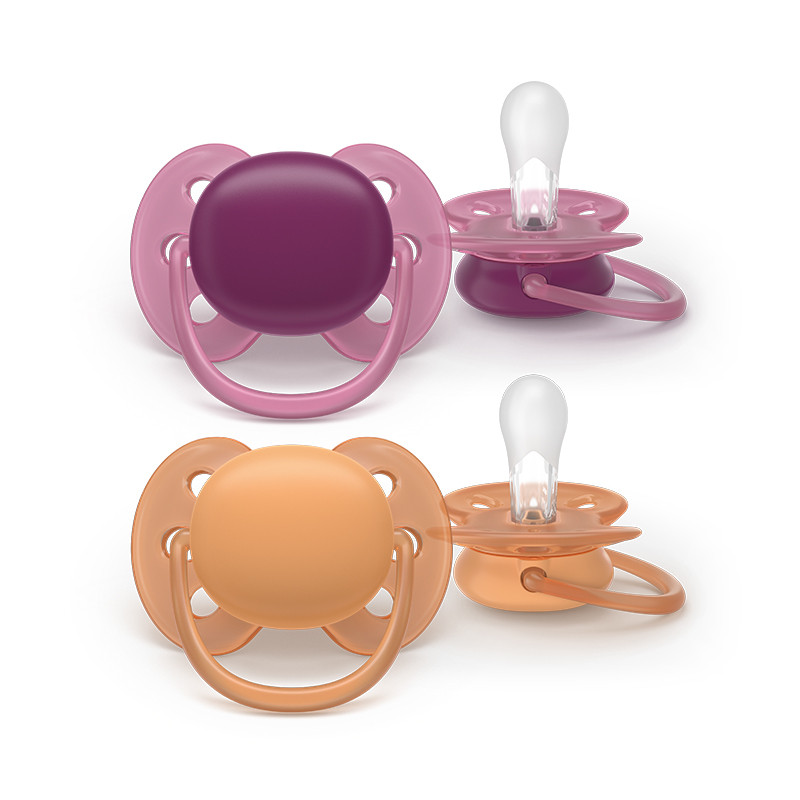 Philips Avent Ultra Soft Chupeta +18M Lilás e Laranja - Image 2