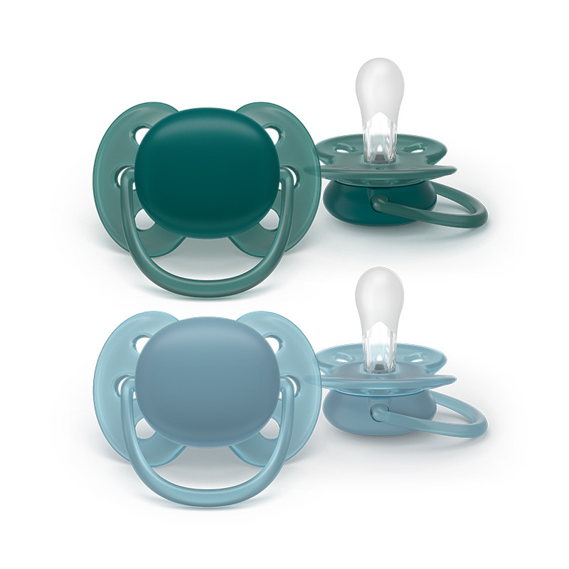 Philips Avent Ultra Soft Chupeta 0-6M Azul e Verde - Image 2