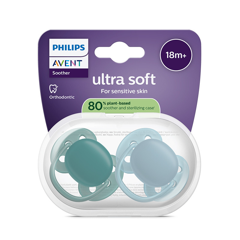 Philips Avent Ultra Soft Chupeta +18M Verde e Azul