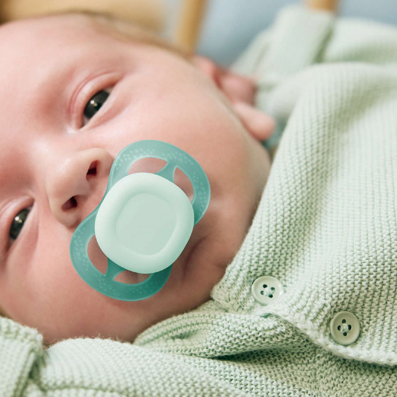 Philips Avent Ultra Start Chupeta Verde e Azul 0-2M | 2 Chupetas Silicone - Image 3