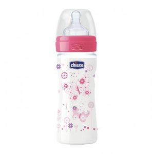 Chicco Biberão Benessere Silicone 2M+ 250ml Rosa