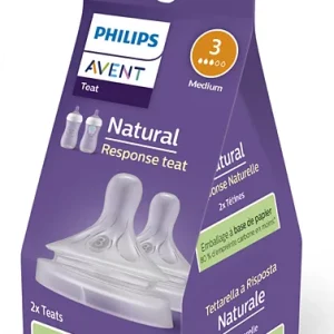 Philips Avent Tetina Silicone Natural Response T3 1M+X2