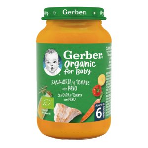 Gerber Organic Cenoura e Tomate com Perú +6M 190g