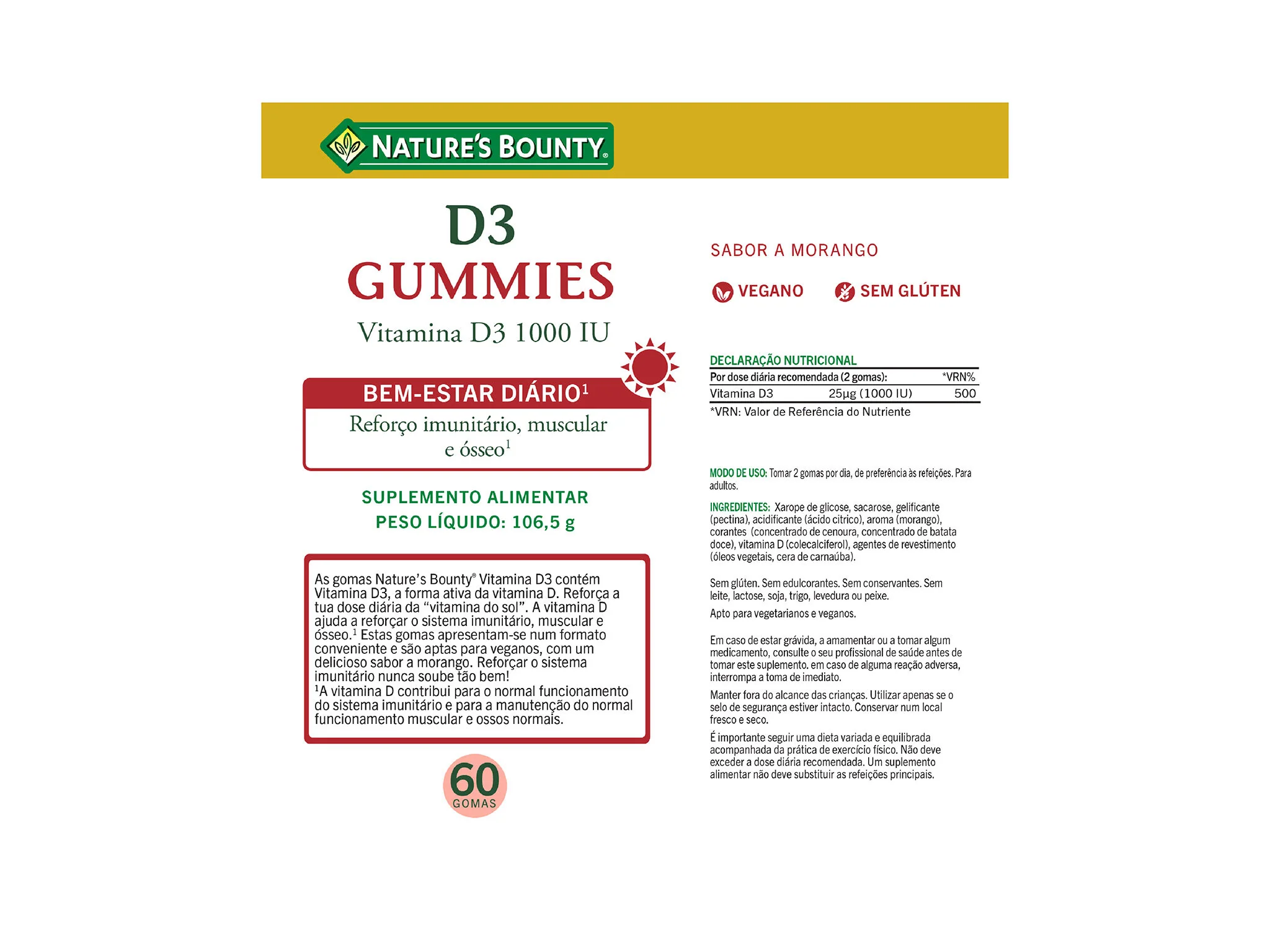 Nature´s Bounty Vitamina D3 Gomas X60 - Image 3